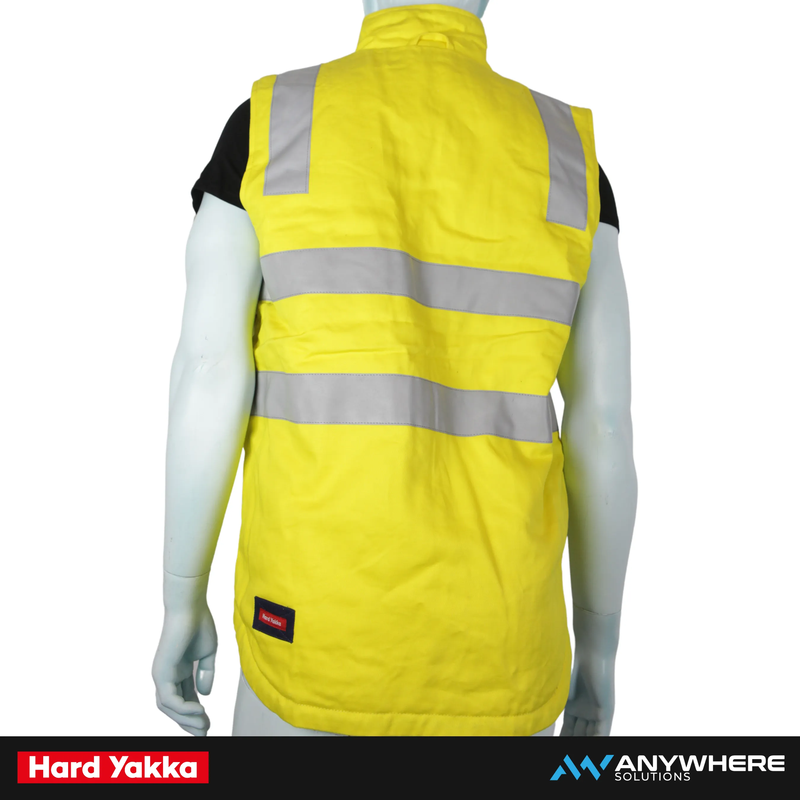 Hard Yakka - Hi Vis Reversible Drill Vest (Yellow - Orange - with Reflectors)