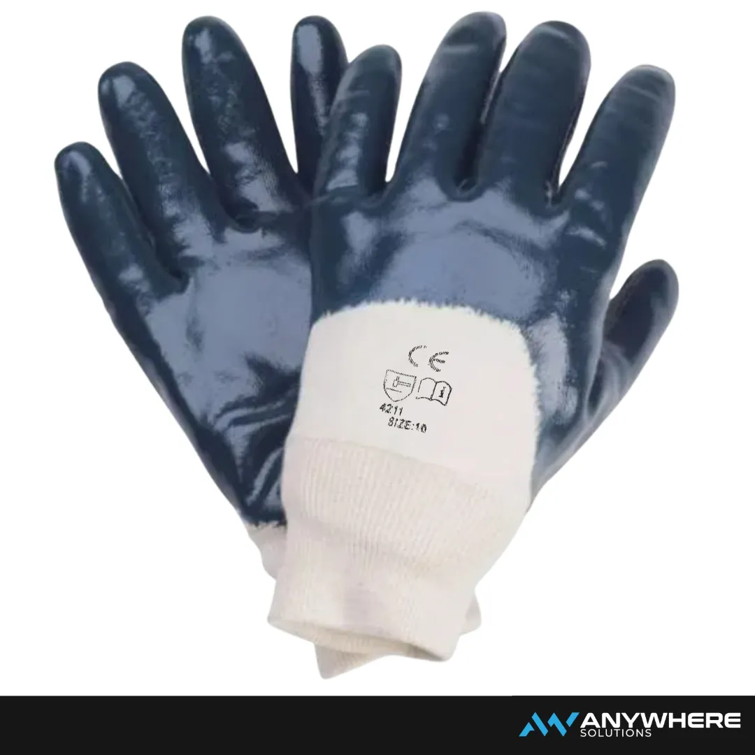 AWS - 3/4 Nitrile Dip Knitted Wrist Glove