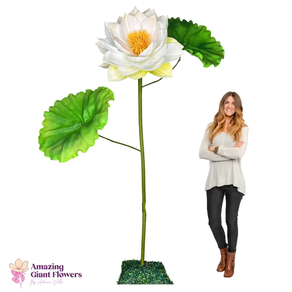 Luxury Wedding Decor White Water Lily Giant Flower Rental