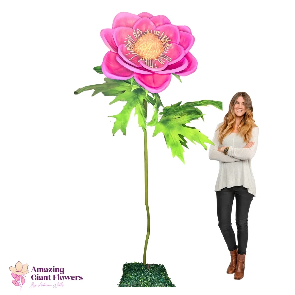 Brand Activation Decor Magenta Japanese Anemone Giant Flower Rental