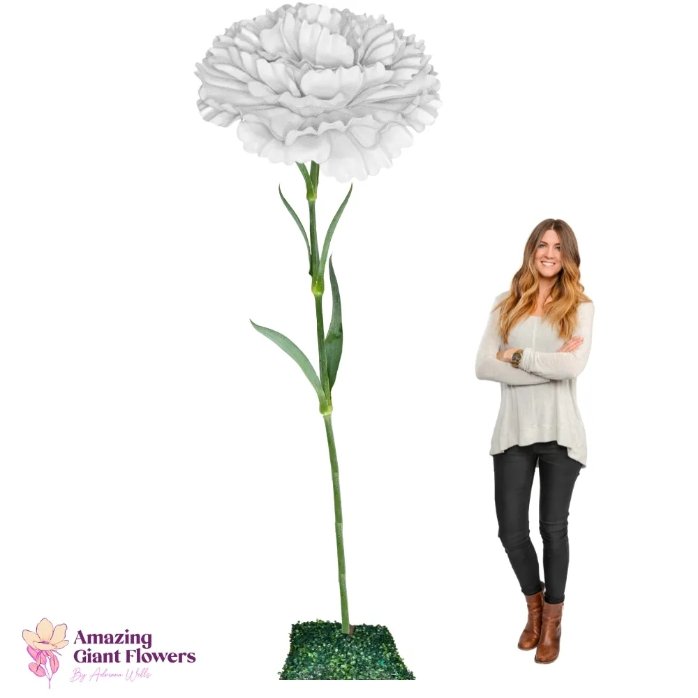Elegant Wedding Decor White Carnation Dianthus Giant Flower Rental