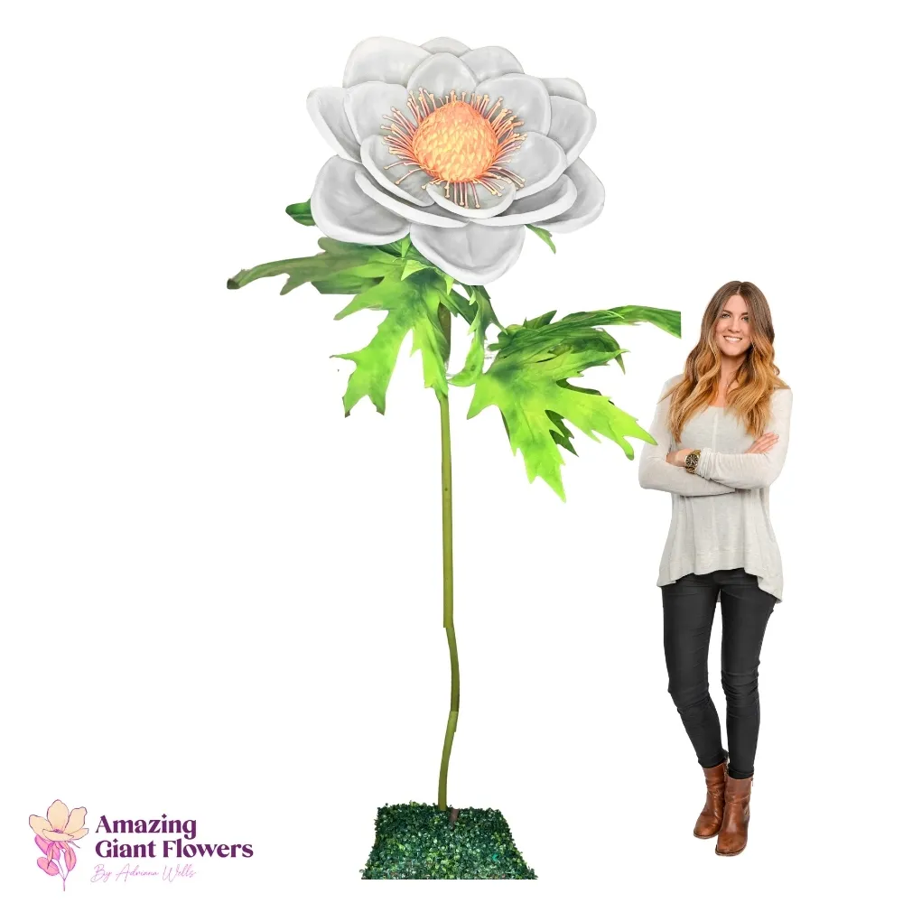 Celebration of Life Decor White Japanese Anemone Giant Flower Rental