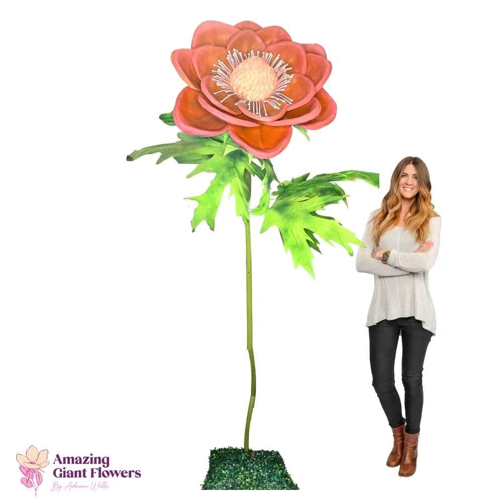 Grand Opening Decor Red Japanese Anemone Giant Flower Rental