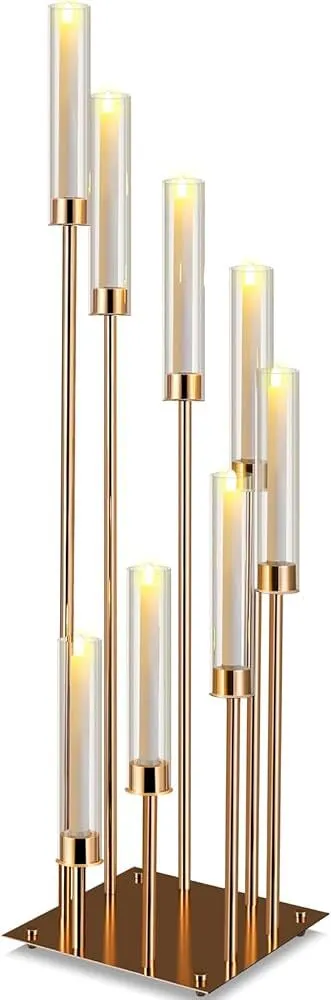 Gold Candle Stand 8 Arm