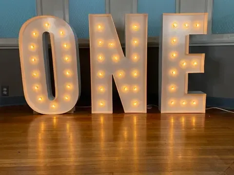 ONE Marquee Letter Rental (4FT) – Light Up Your Celebration in Dallas Metroplex