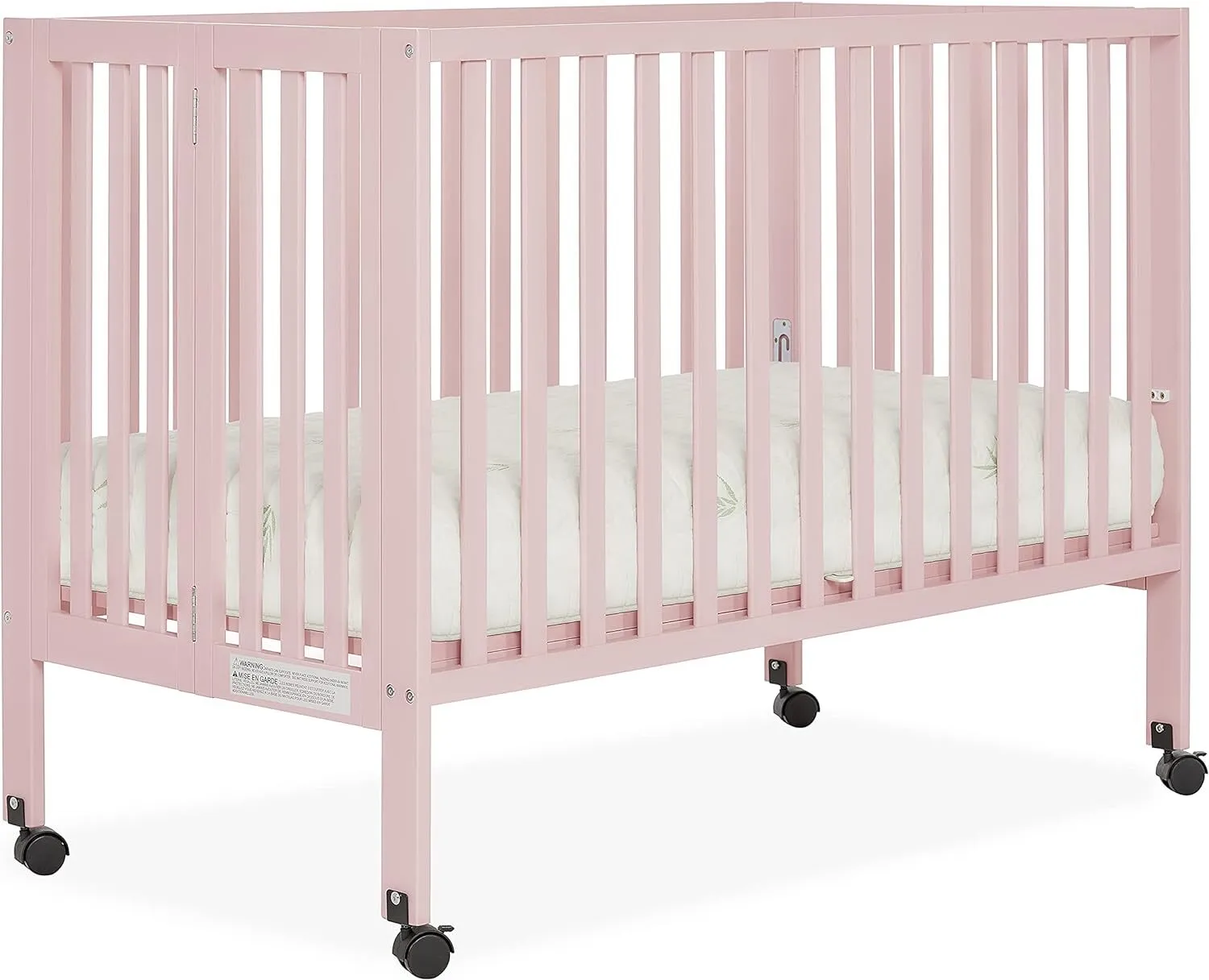 Full Size Folding Stationary  Crib with Toddler Bed Mattress