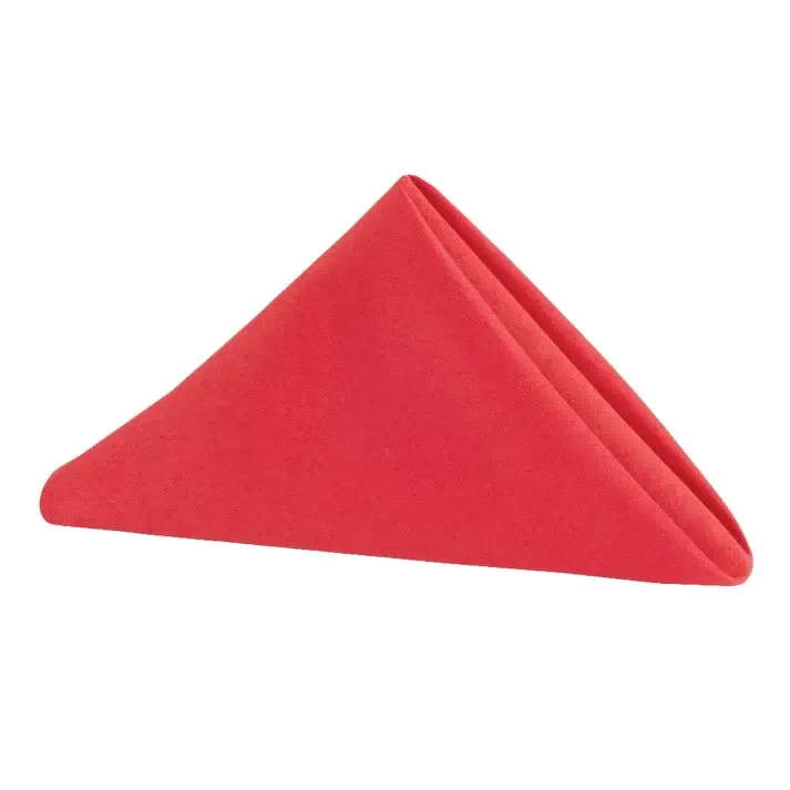 Polyester 17" x 17" Napkins Red - Durable & Wrinkle Resistant Dinner Napkins