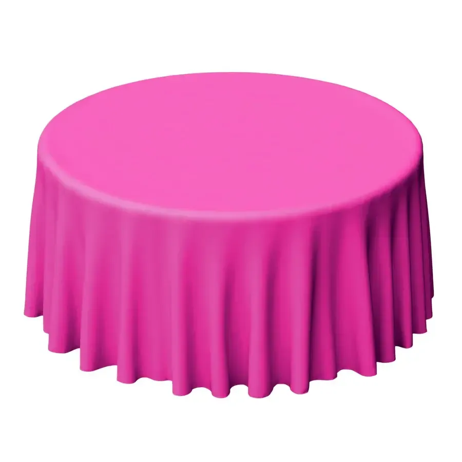 Fuchsia 108" premium polyester round Table linen