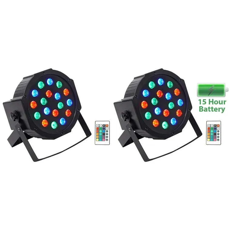 Black Rechargeable LED DMX DJ Wash Up-Lights $25.00 Each or 3 for $50.00 per day