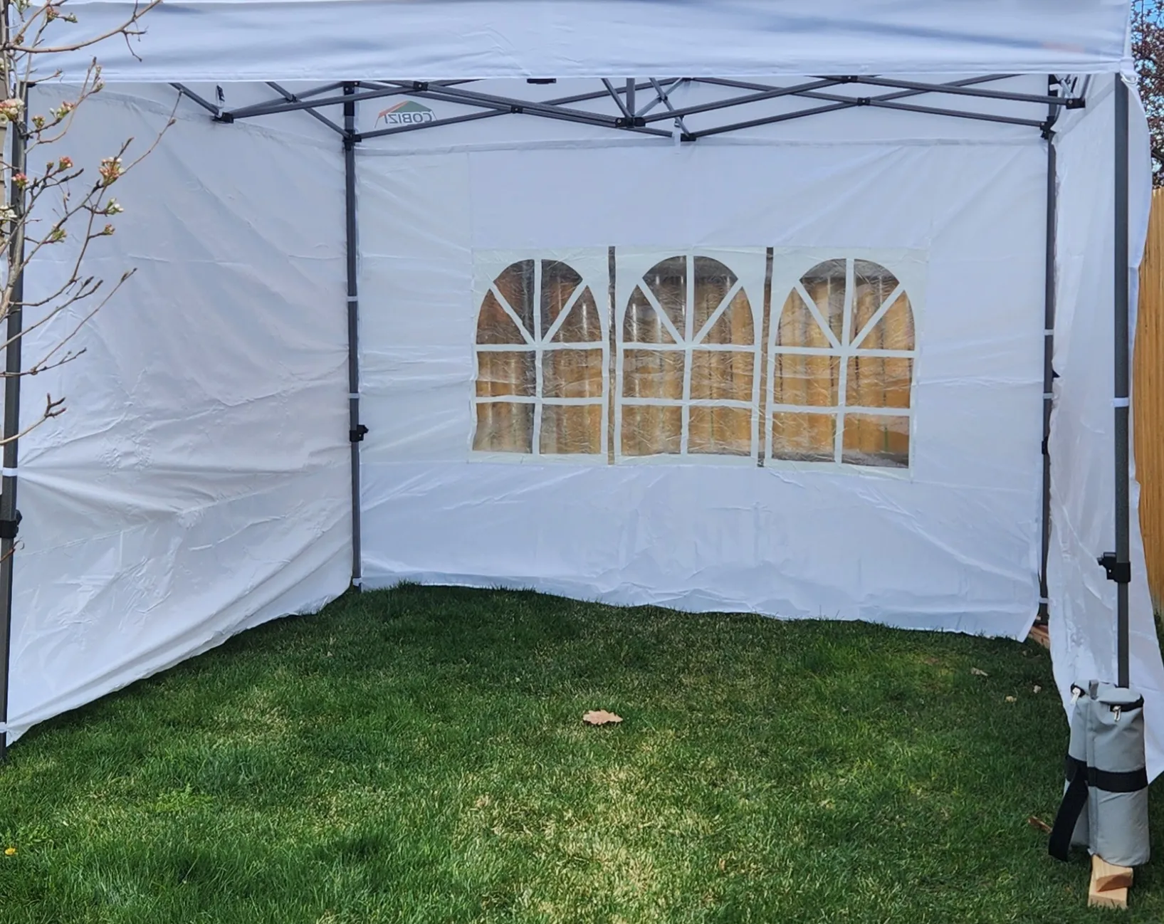 Walls for 10x10 pop up canopy 3 sides 2 solid sides 1 Window wall