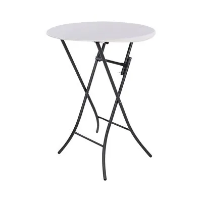 33" Round Bistro/Cocktail table 43" tall, speckled white