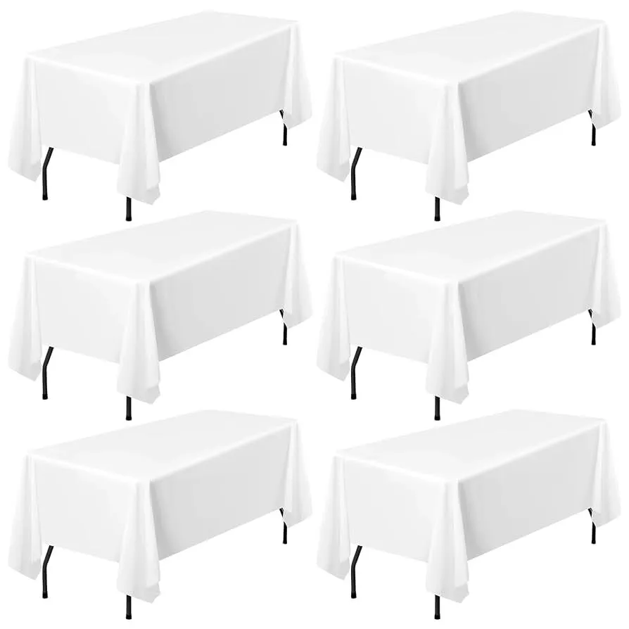 White 60" x 102" *Budget Friendly* lightweight-Polyester Rectangle Table Linen