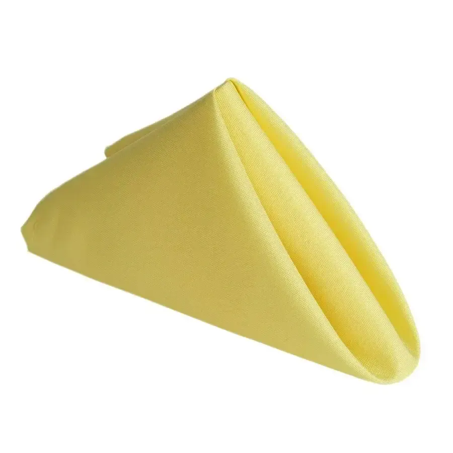 Polyester 17" x 17" Napkins Yellow - Durable & Wrinkle Resistant Dinner Napkins