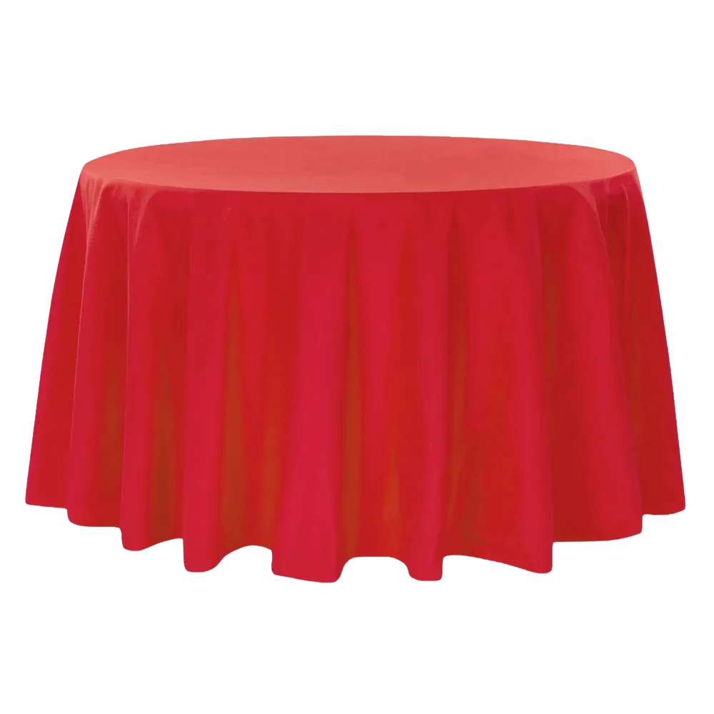Red 108" premium polyester round Table linen 