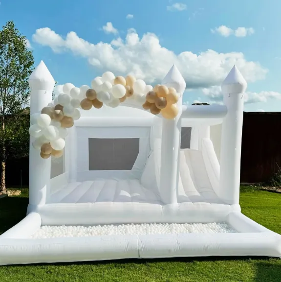 White Castle Bounce House with Ball Pit