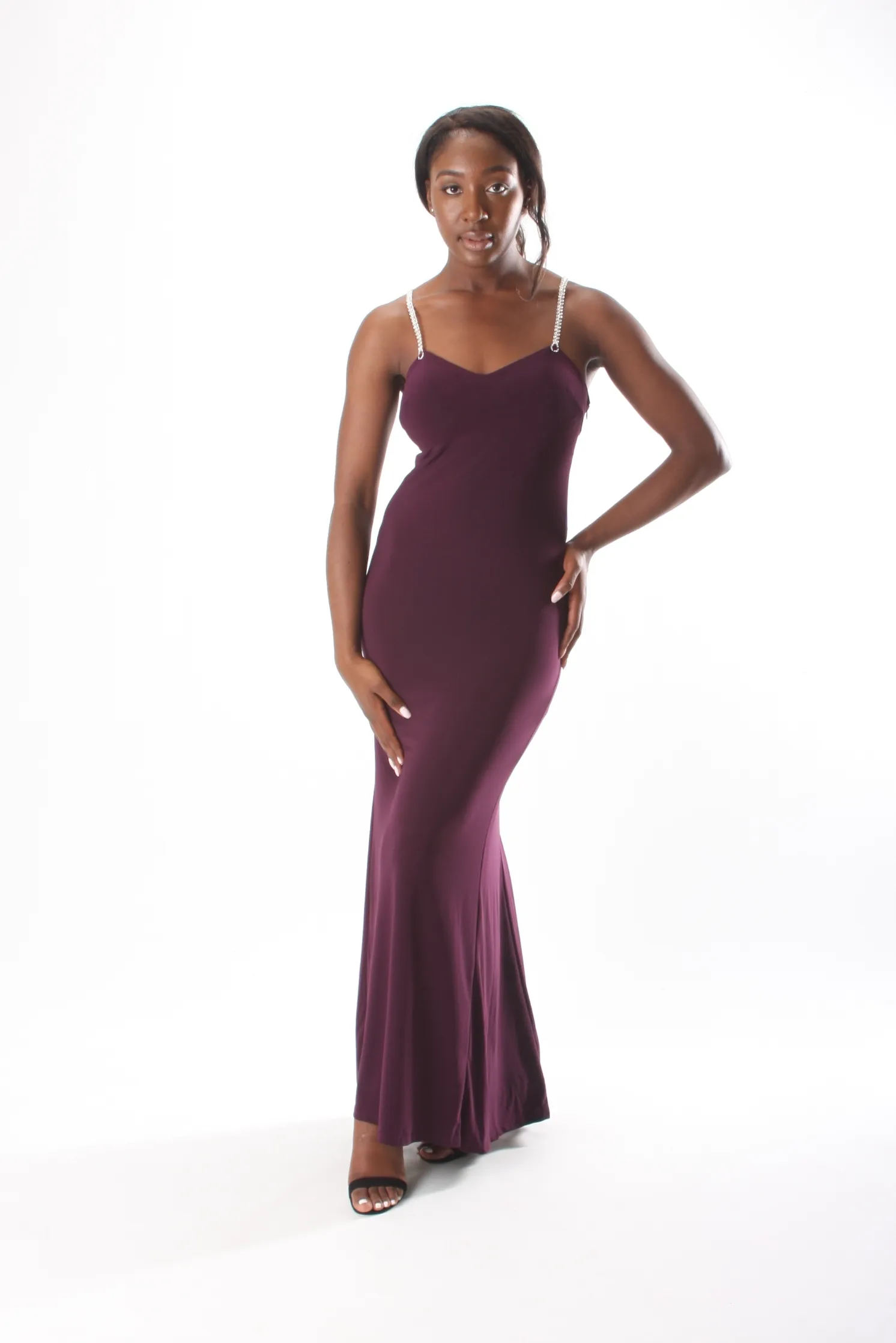 Rhinestone Straps and Webbed Back