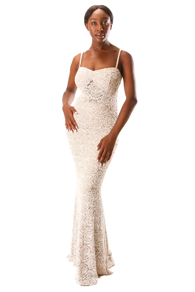Trumpet Spaghetti Strap Gown