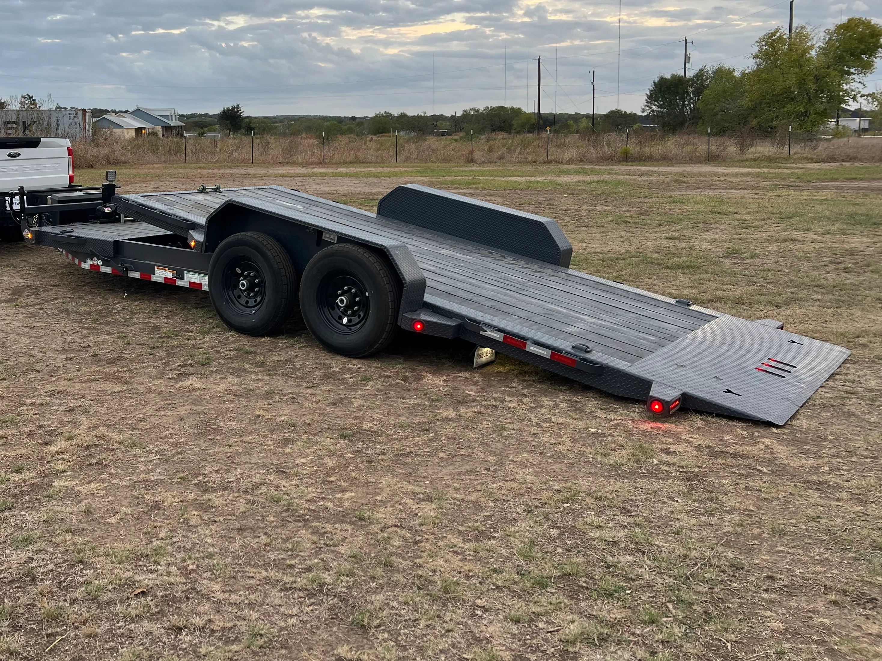 Car Hauler Tandem Axle Low-Pro Tilt Trailer with 12,000 lb Winch