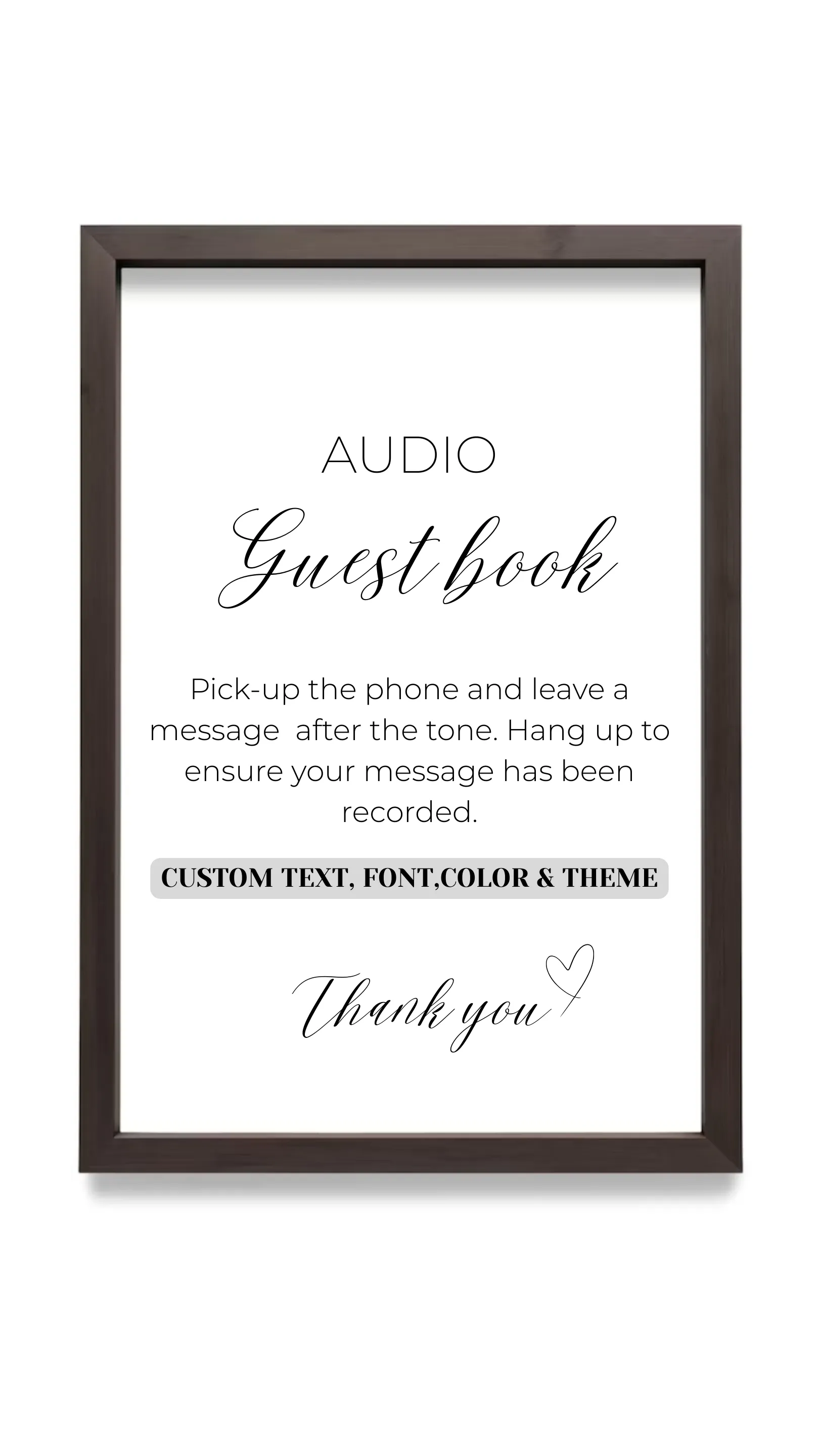 Audio Guest Book - Custom Frame