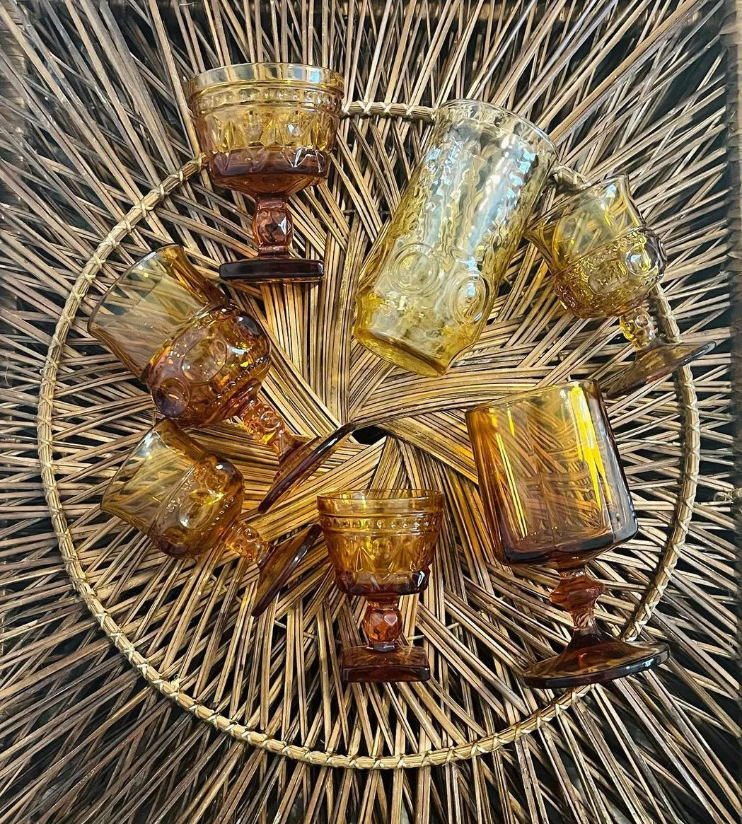 Amber Glass Goblets