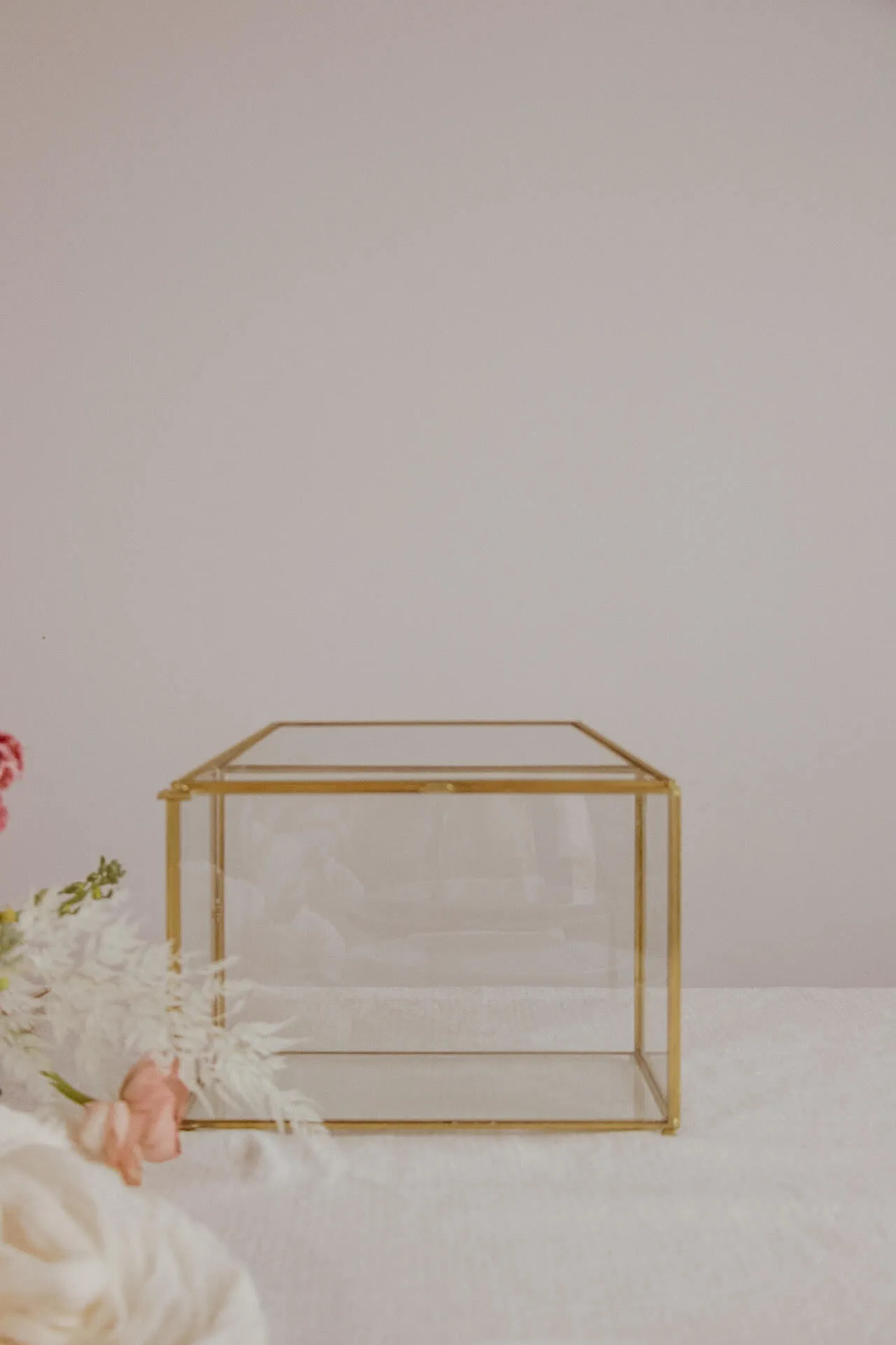 Gold Glass Card Box