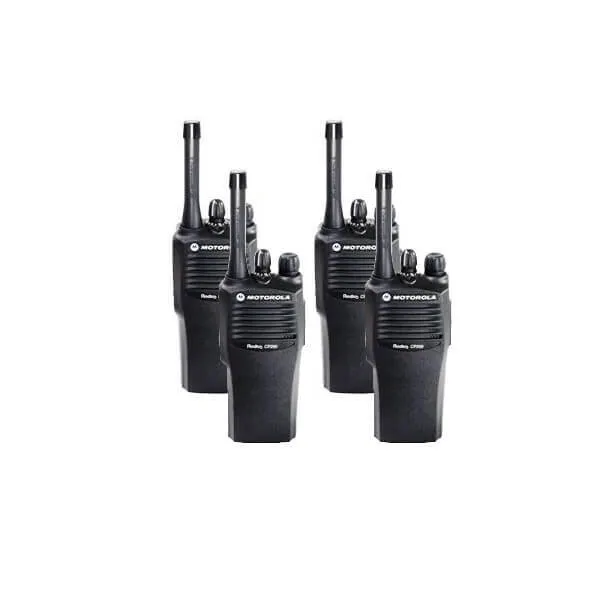 Motorola CP200 Radios (4x Batteries & Earpieces)