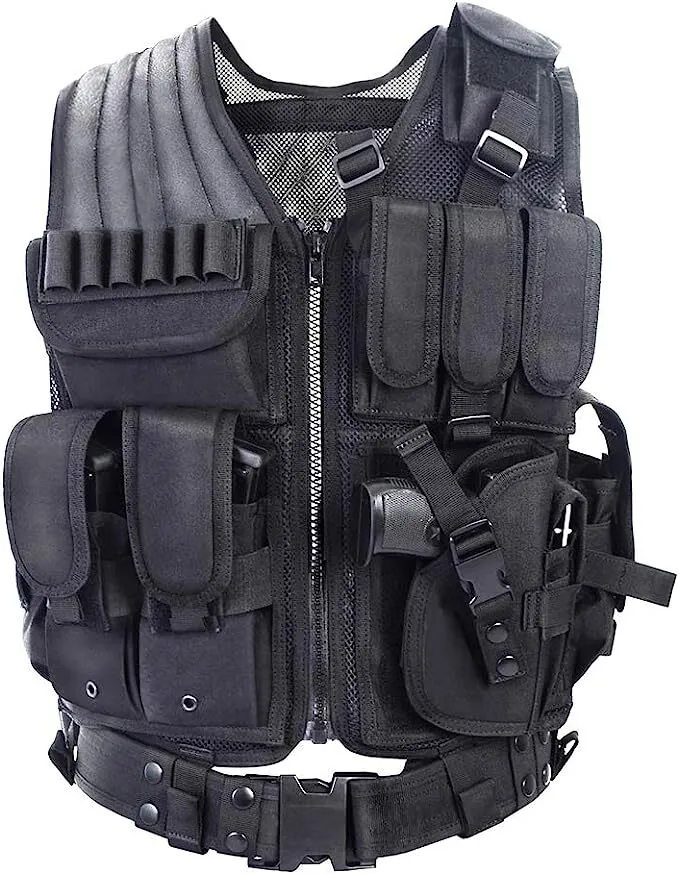 YAKEDA Tactical Vest Outdoor Ultra-Light Breathable Military Vest Adjustable for Adults