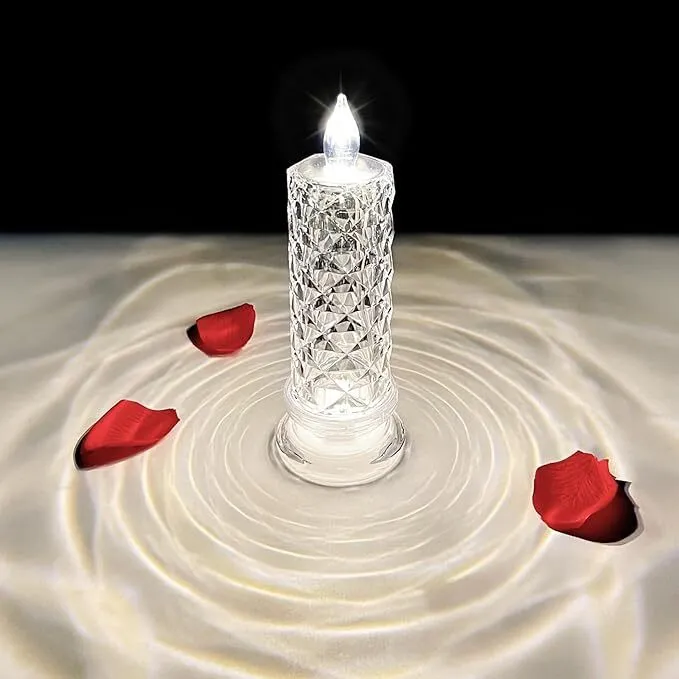 Flameless Candles with Rose Shadow, LED Candles Battery Operated Candles