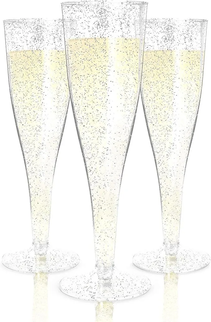 100 Pack Plastic Champagne Flutes Disposable