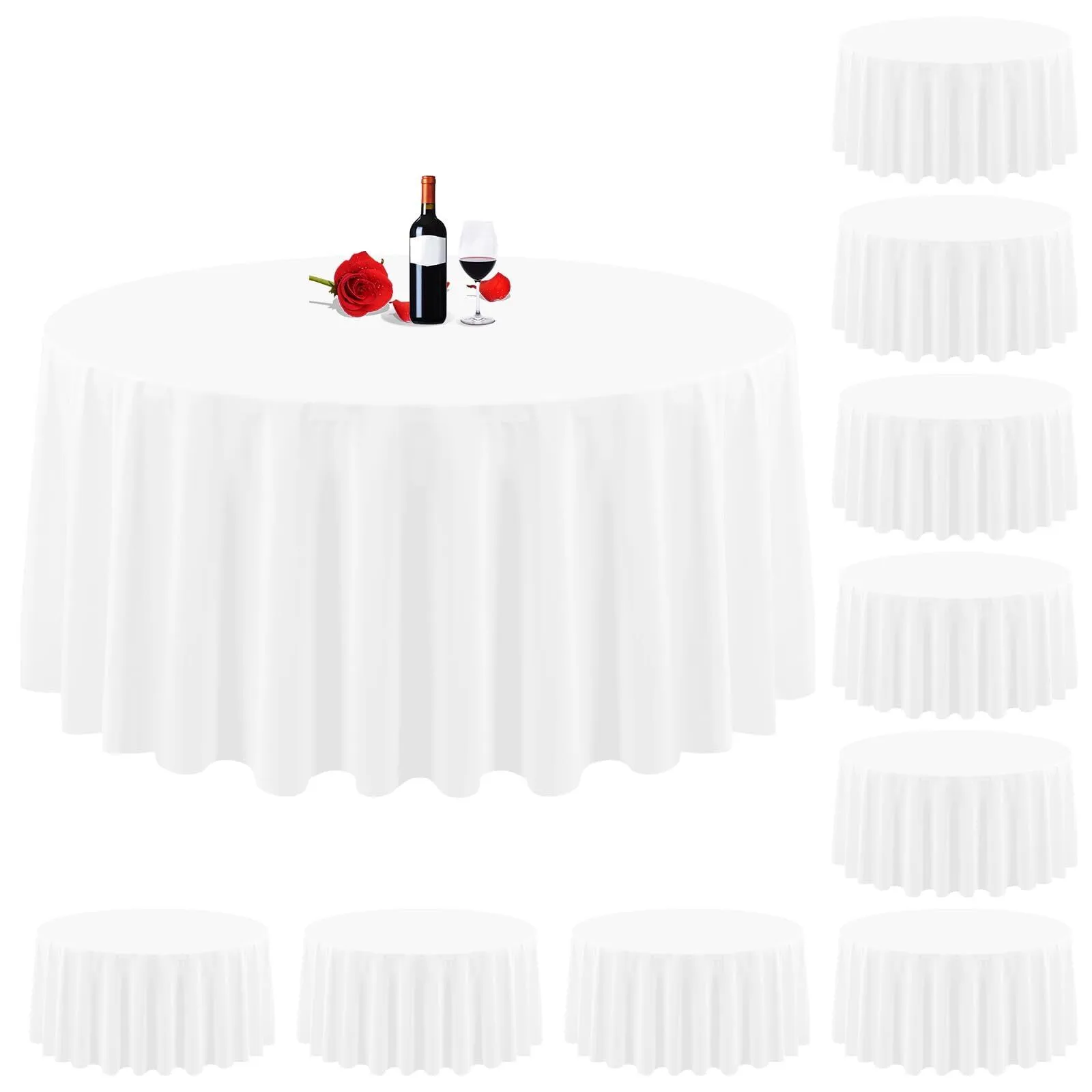 Tablecloth, Round, Polyester, Casual Drop