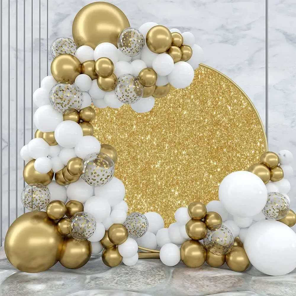 Round Gold Glitter Sequin Look (7.2')