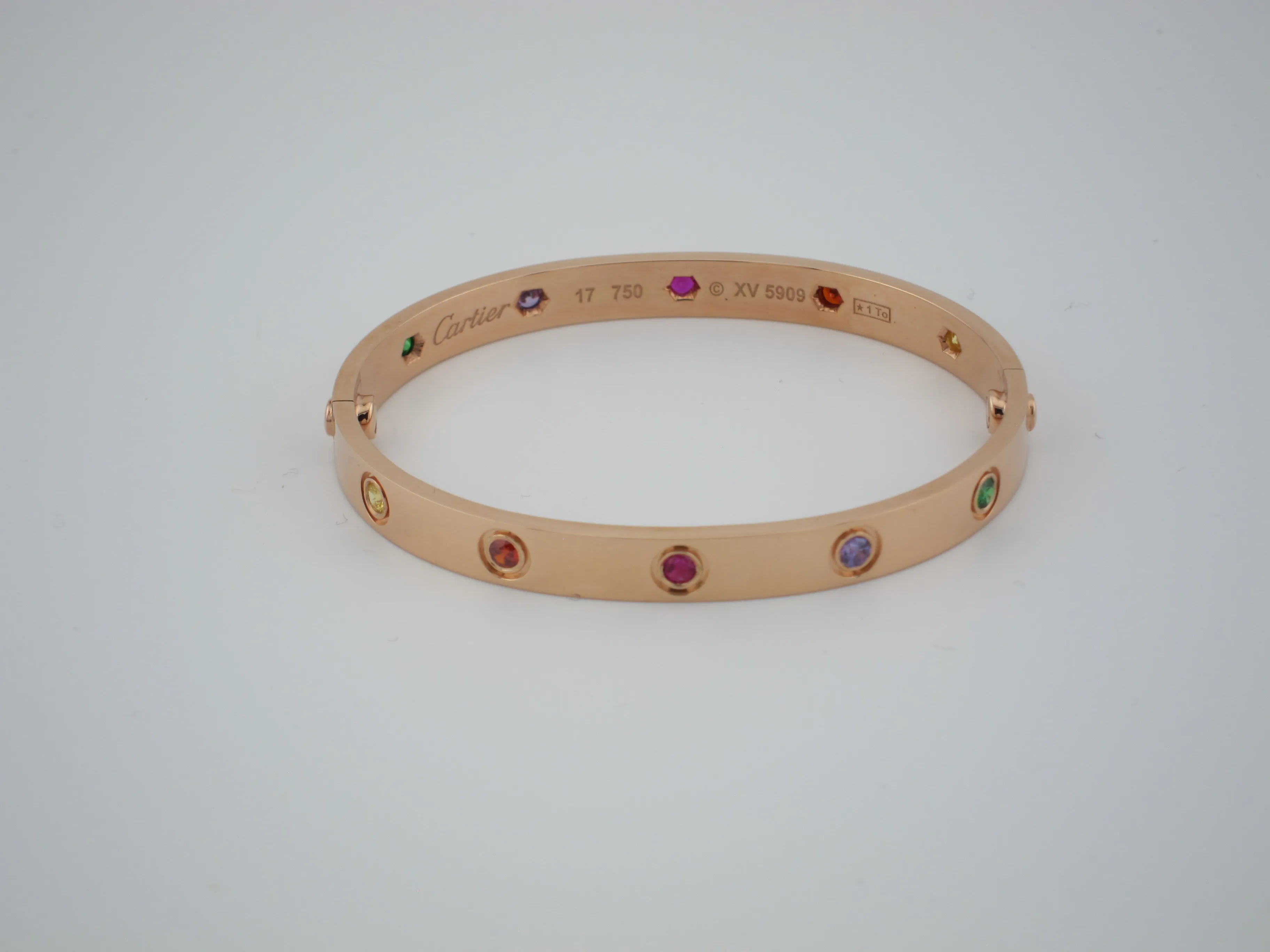 LOVE BRACELET ROSE GOLD MULTI GEMSTONE