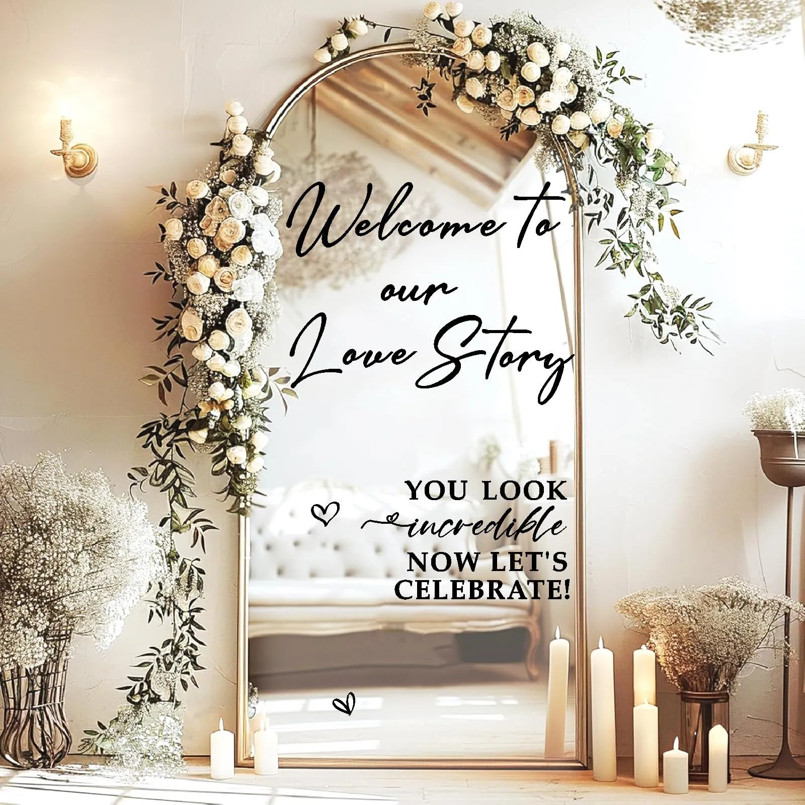 Mirror Wedding Welcome Sign