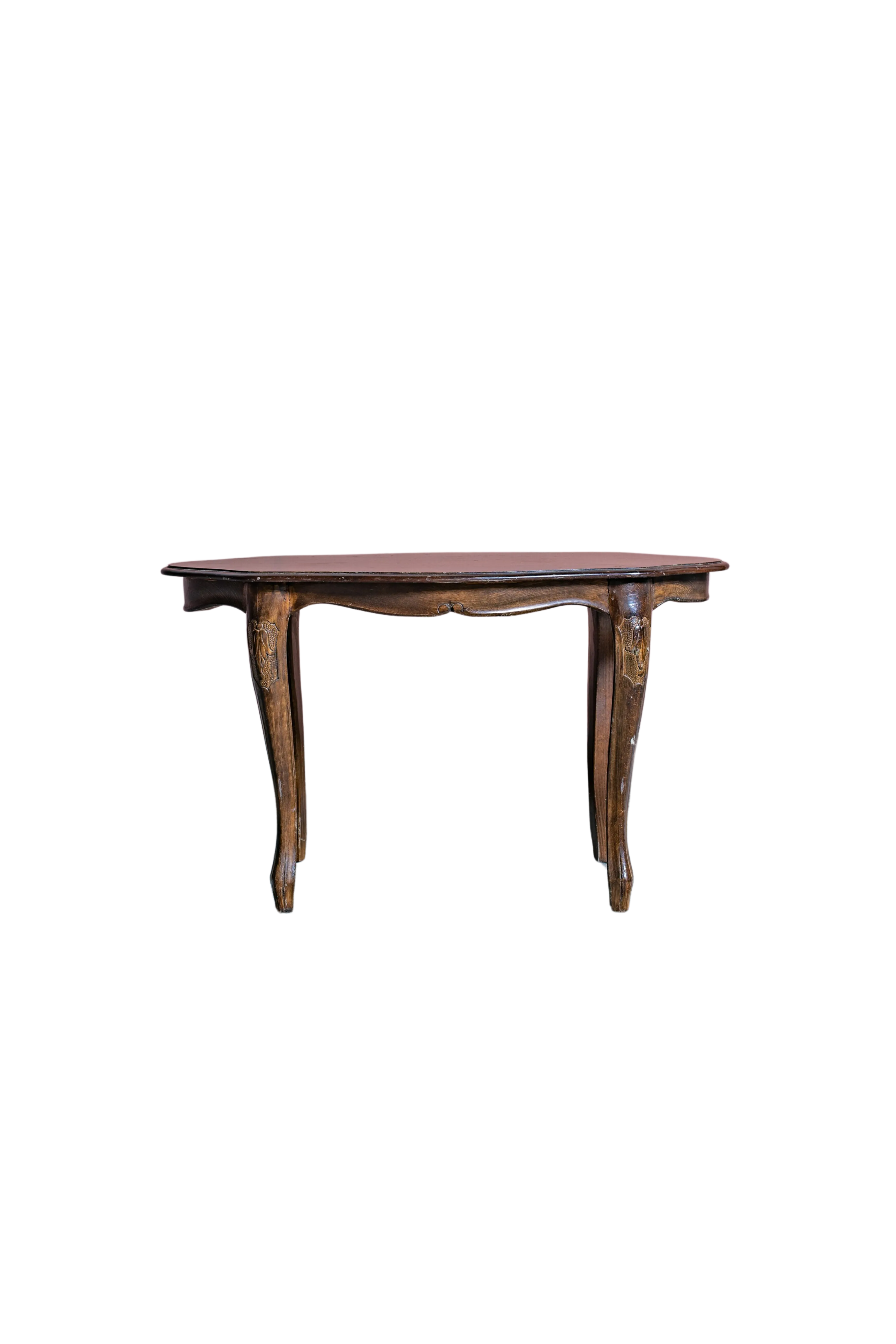LOUIS - Tavolino ovale legno scuro lavorato