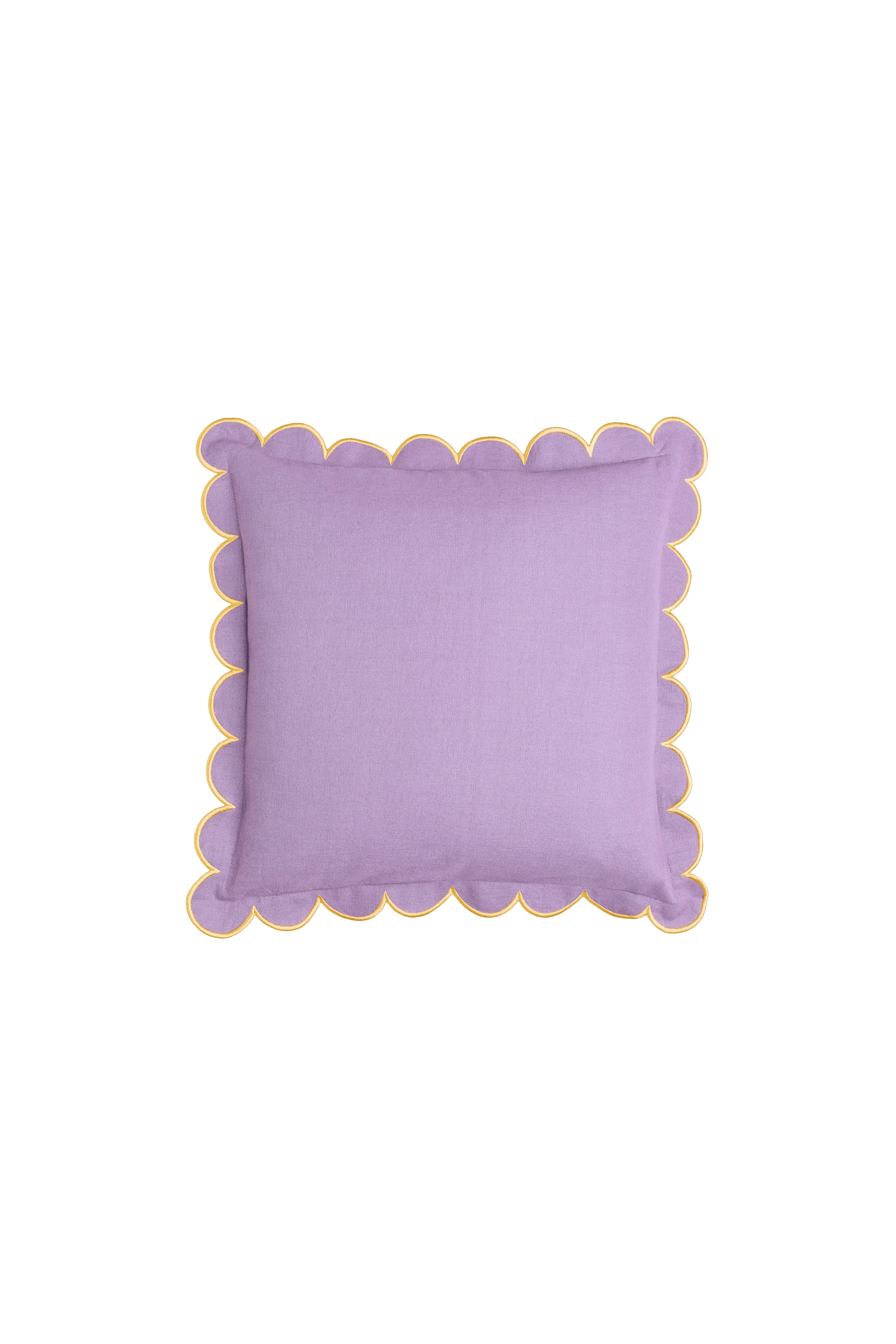 Cuscino lilla bordo giallo