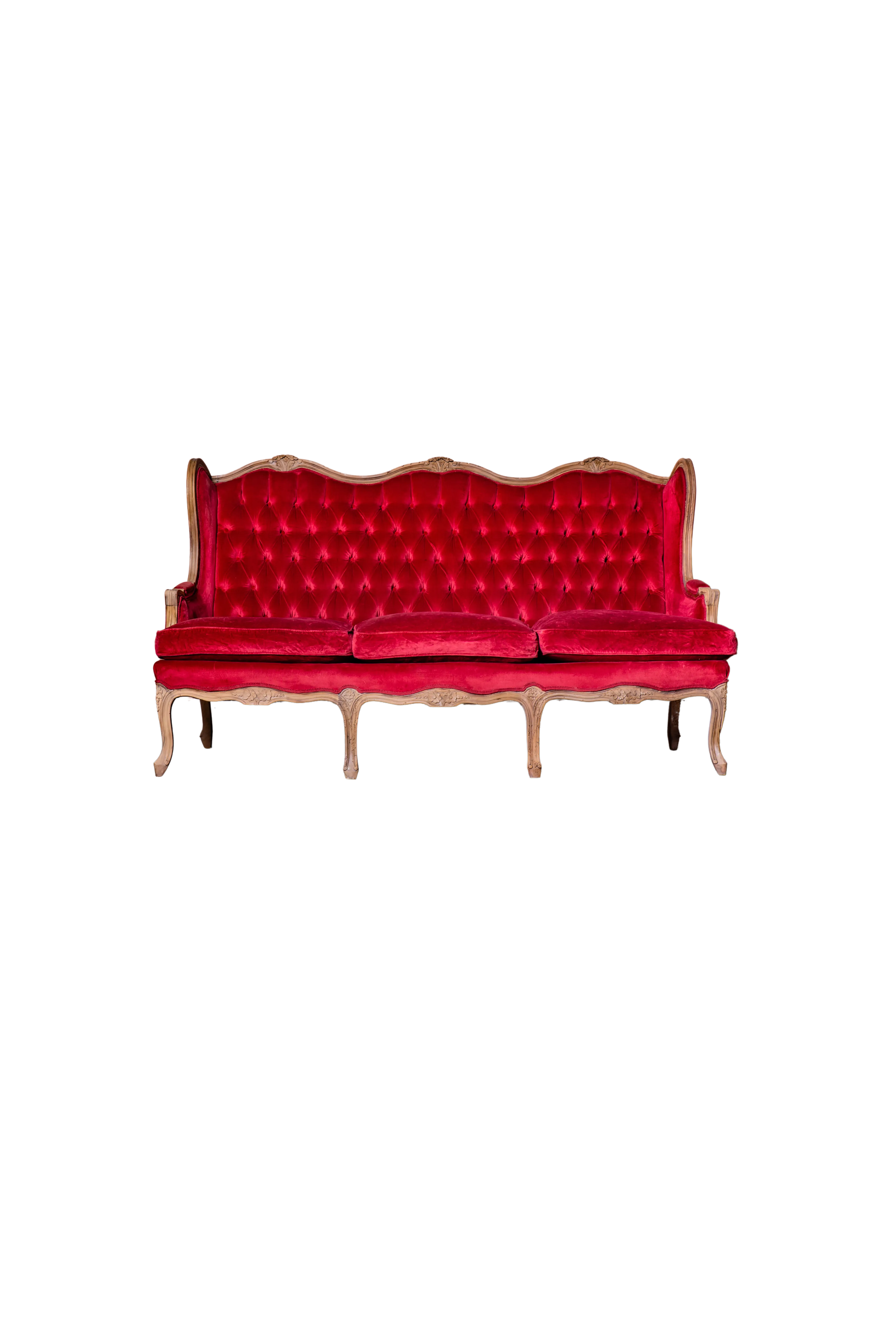 DANDOLO - Divano velluto rosso veneziano - Capitonnè
