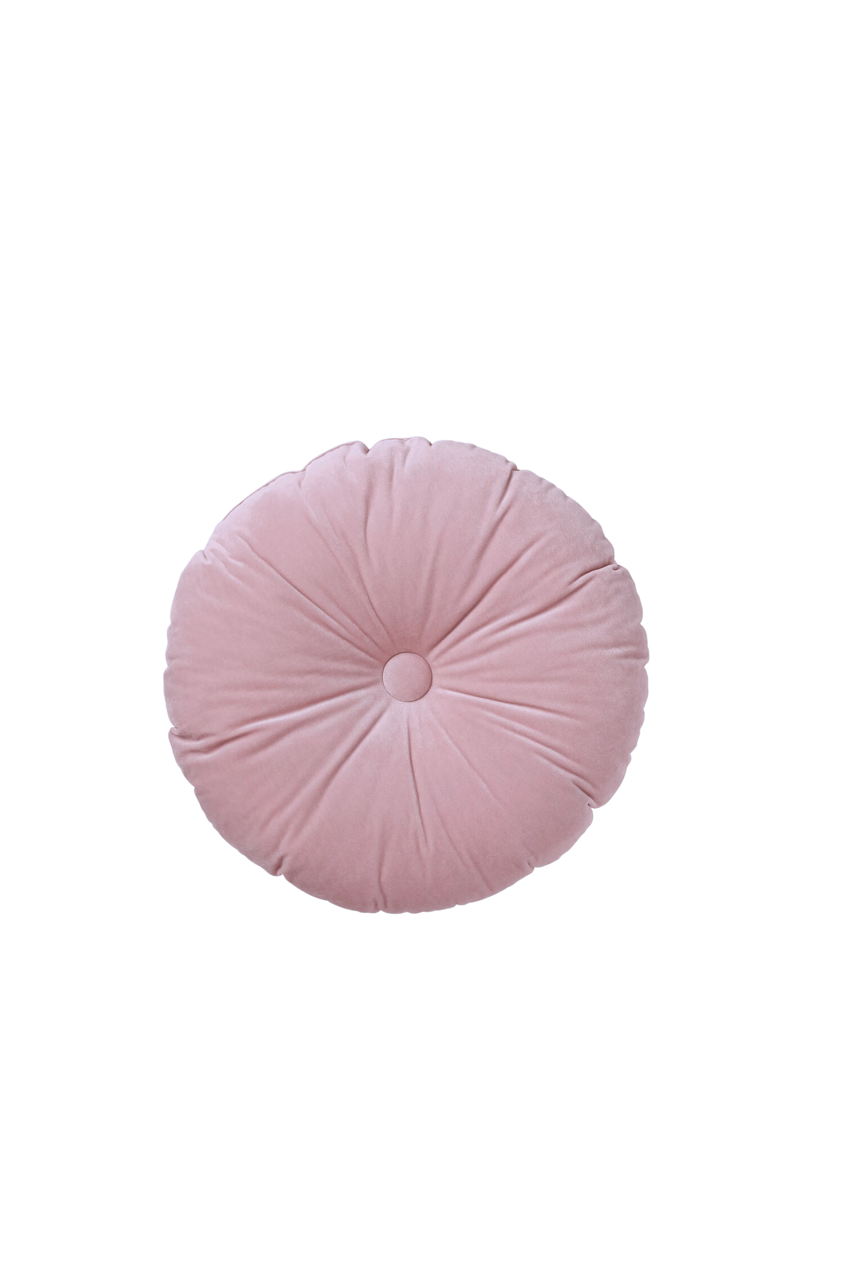 Cuscino rotondo con bottone rosa