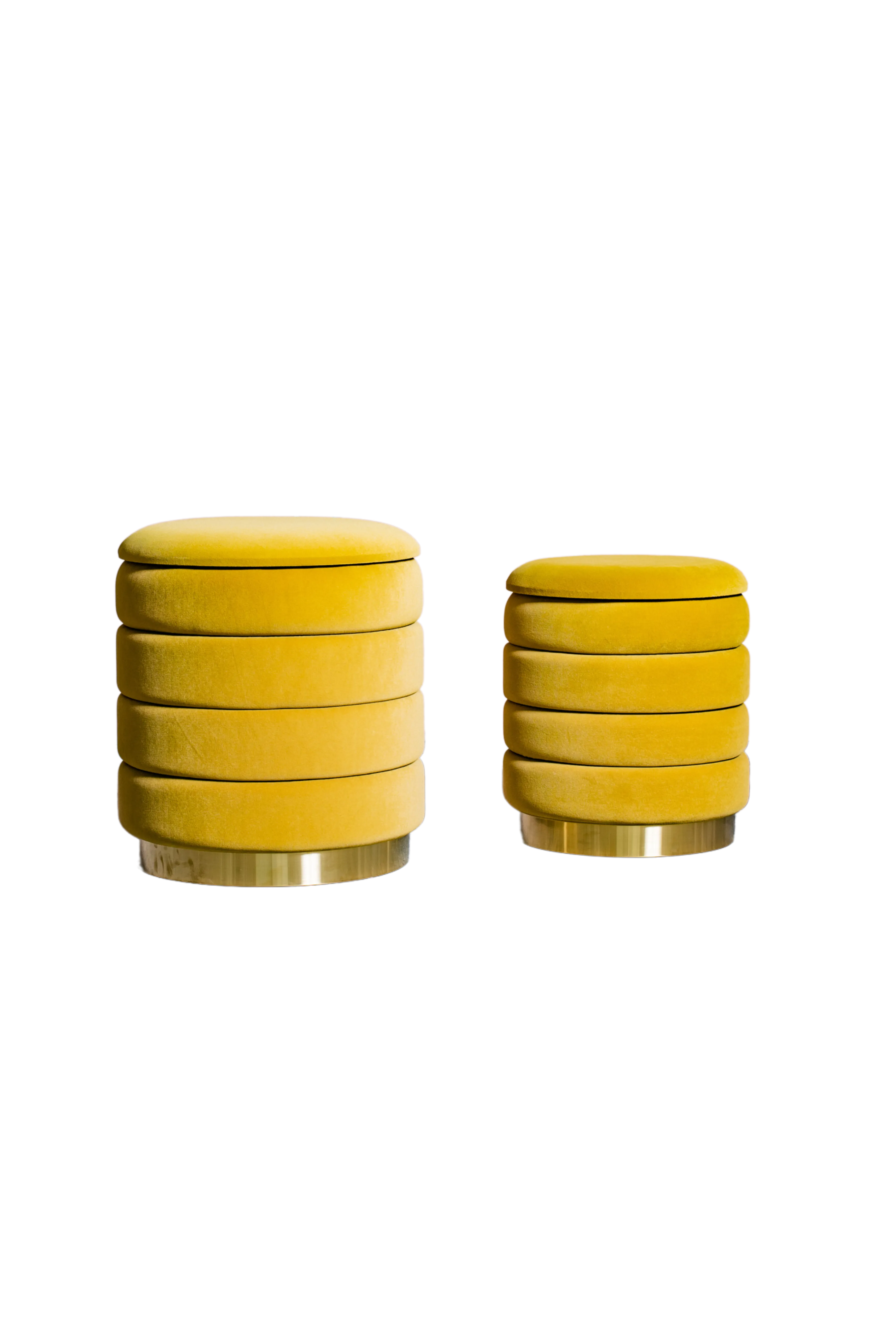 LEMON CAKE - Pouf alto giallo (coppia)