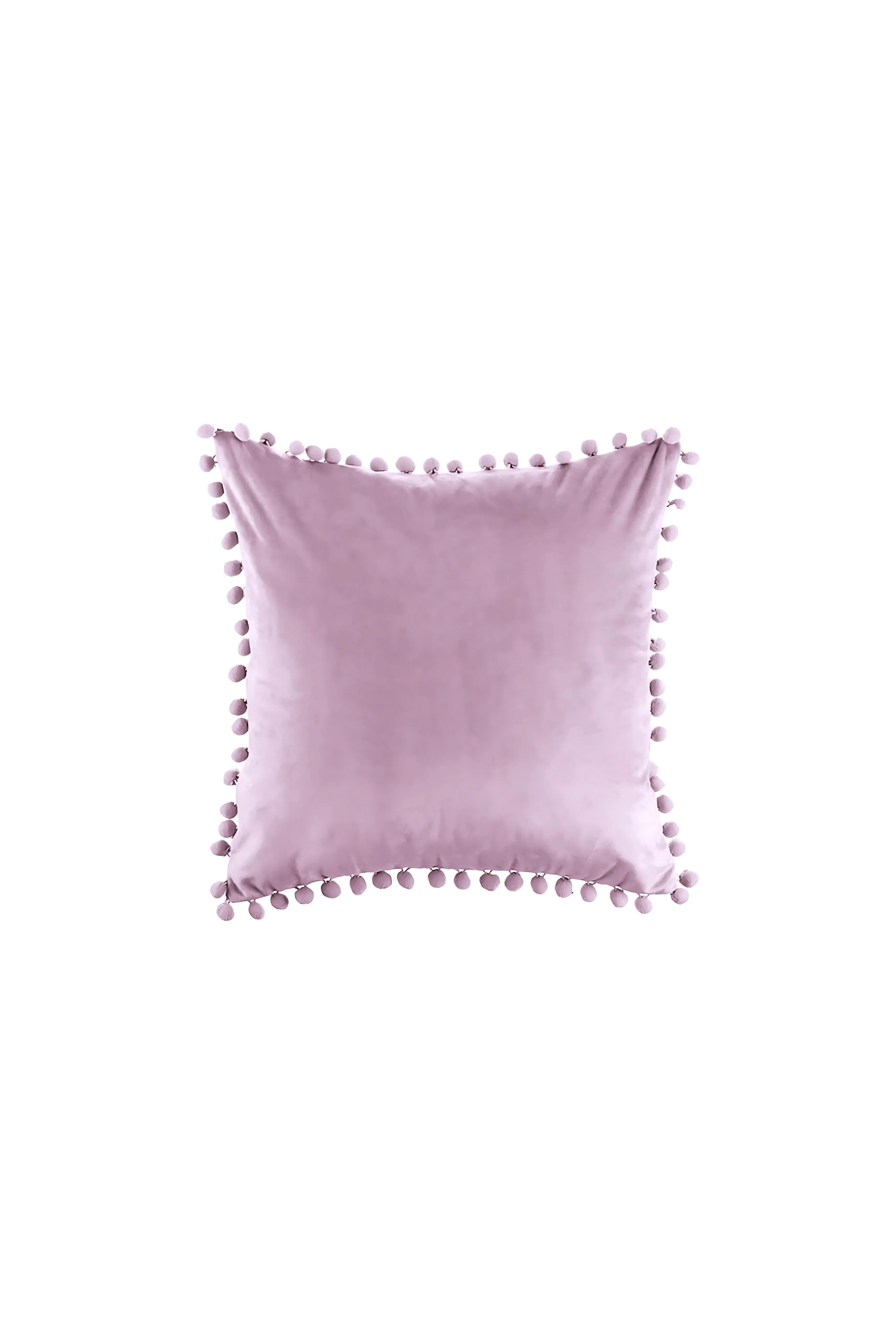 Cuscino lilla con pom pom