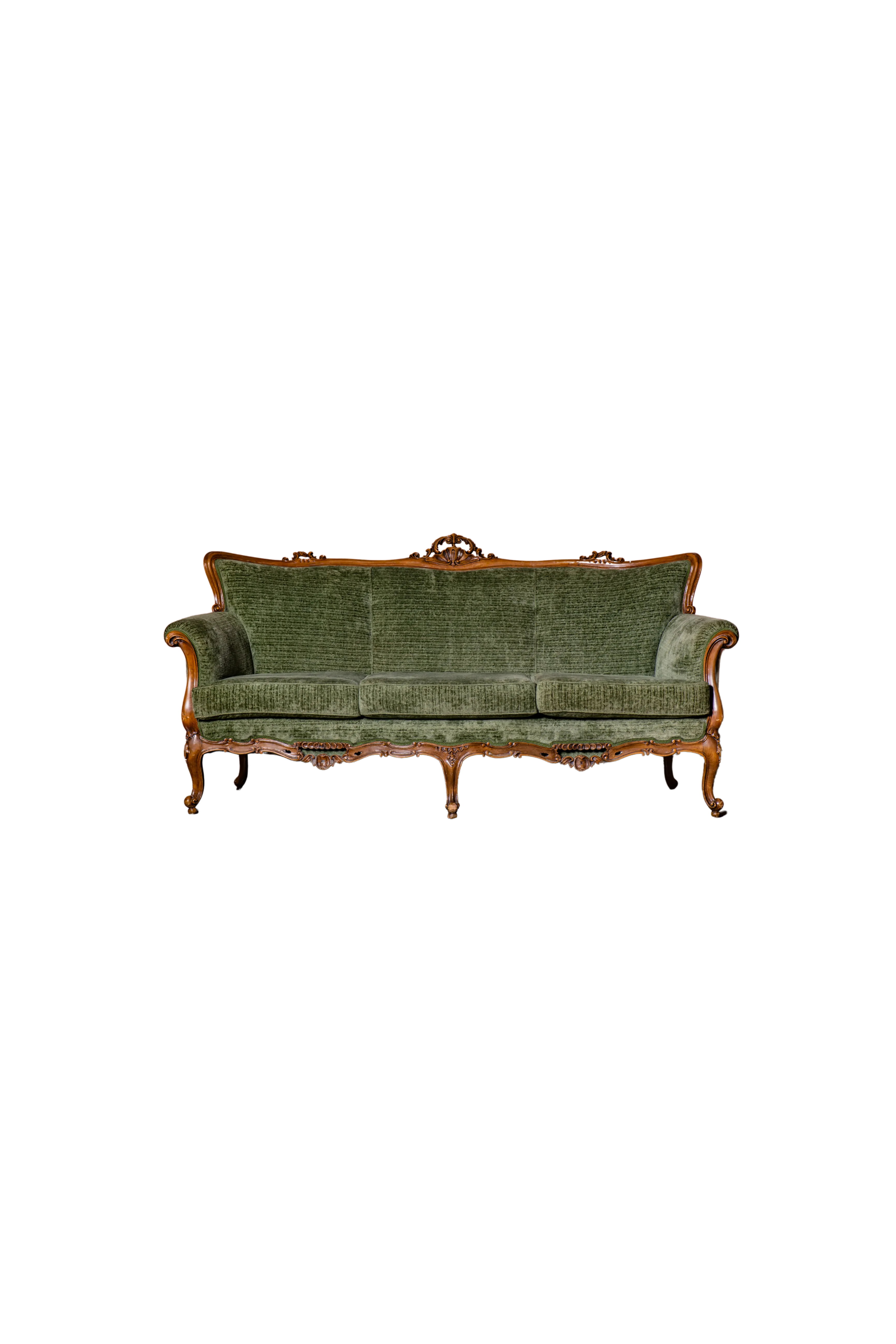 OLIVIO - Divano velluto verde oliva
