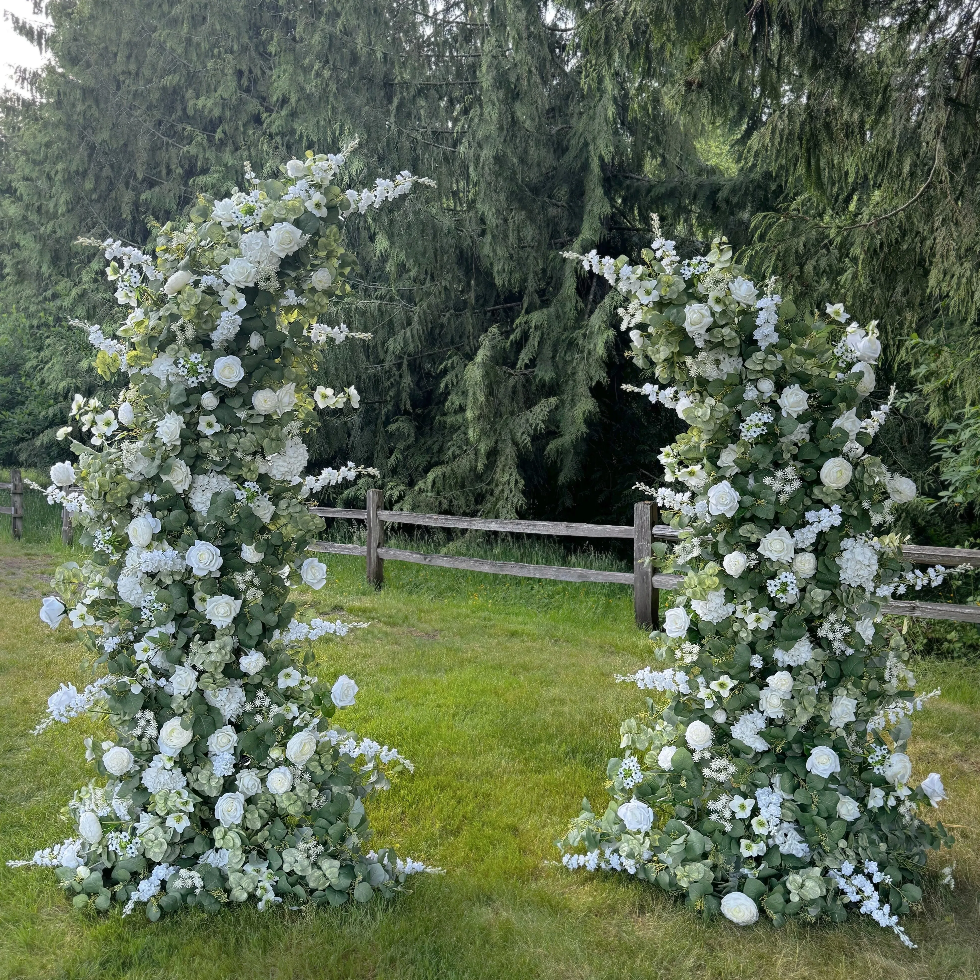 White Rose Wedding Pillars