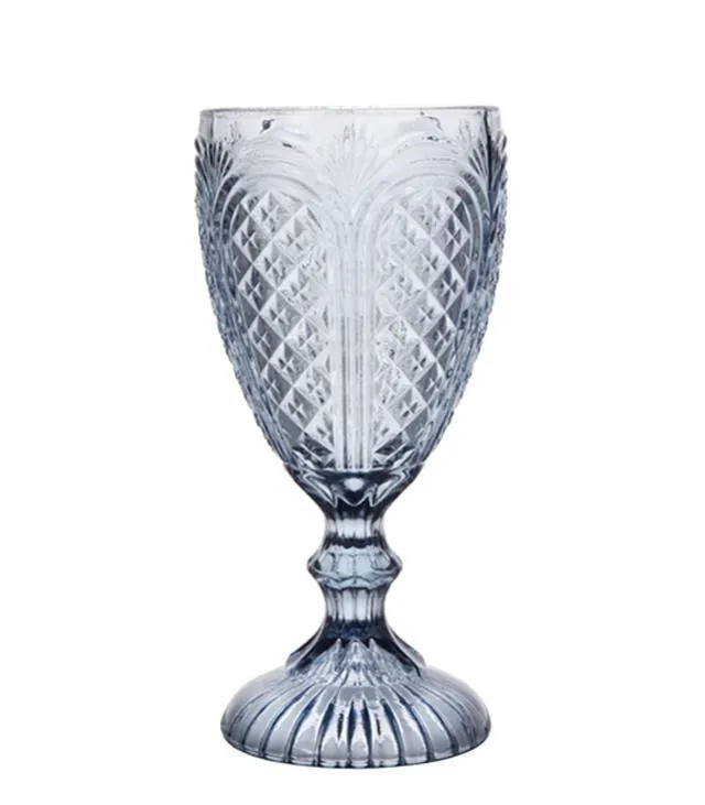 CAROUSEL BLUE WATER GOBLET 11 OZ