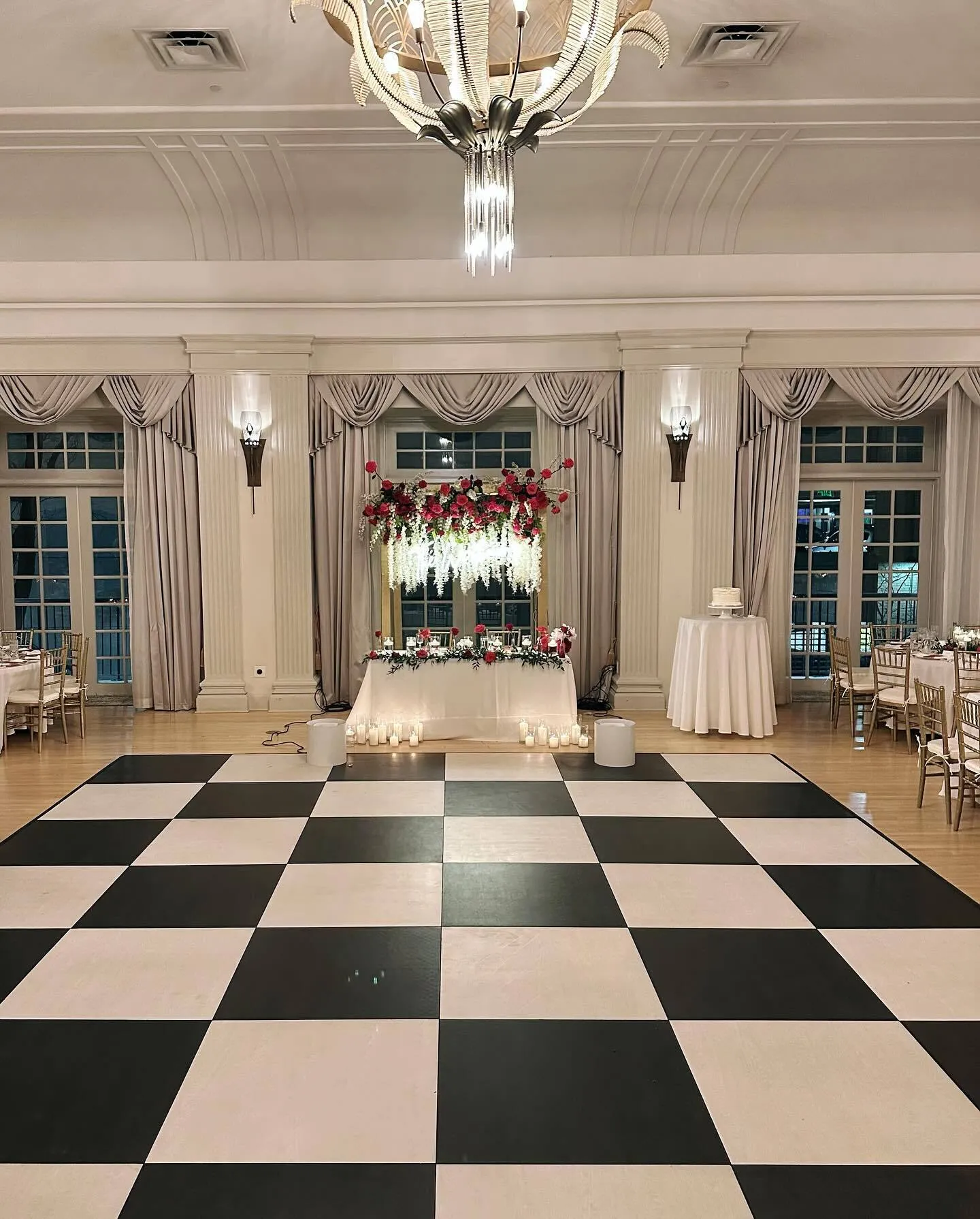 Black & White Ivory Checkered Dance Floor