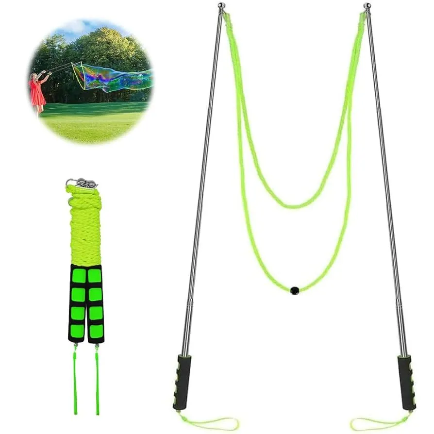 Bubble Wands, Rope, and Solution.