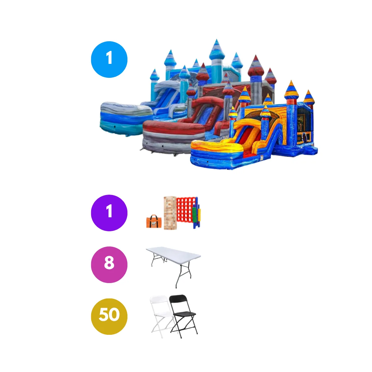 Bounce & Slide Combo Package (50 Guests)