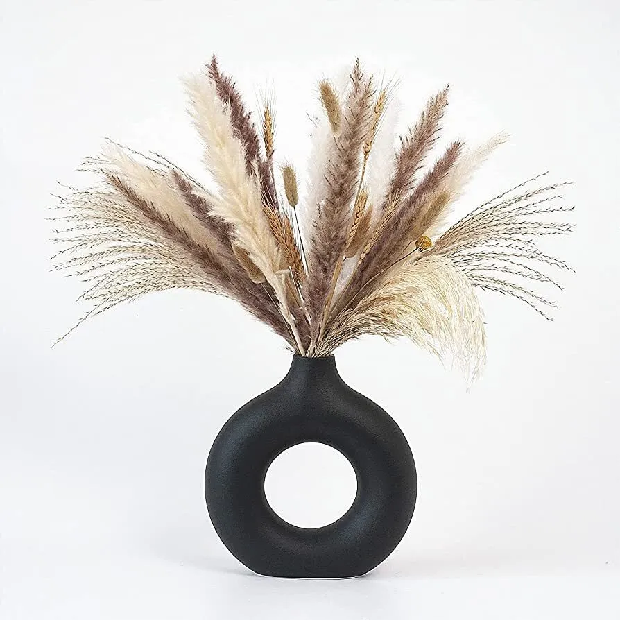 Black Donut Ceramic vase