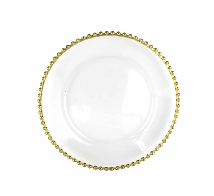 Glass Gold Beaded Underplate 