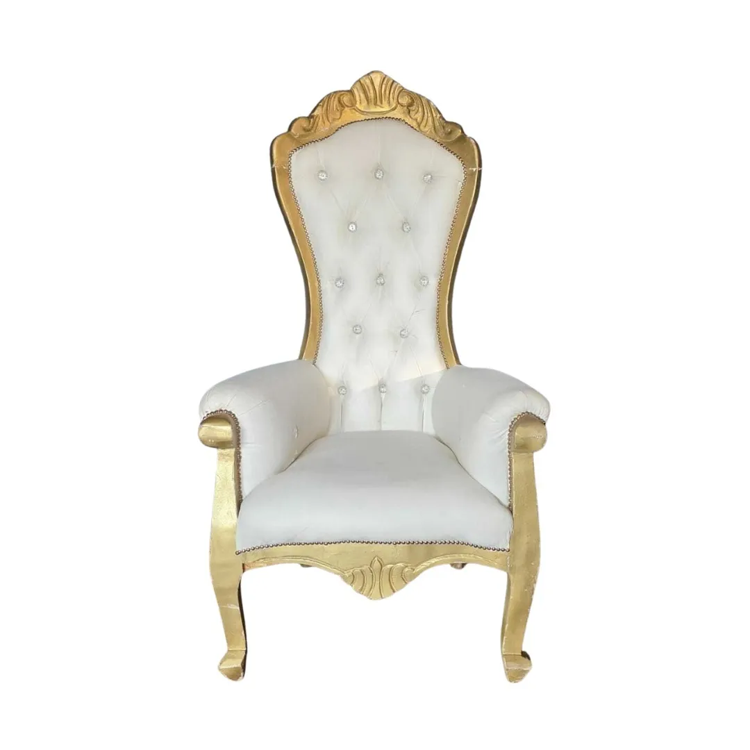 HIS AND HERS GOLD AND WHITE CHAIRS