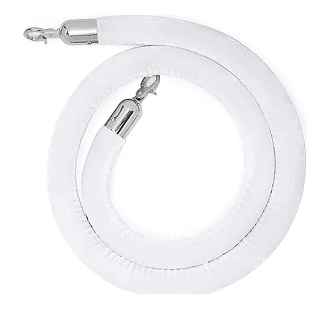 White Stanchion Rope with Gold Tip