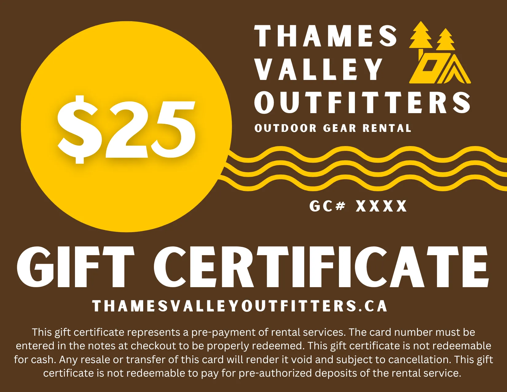 $25 Gift Certificate